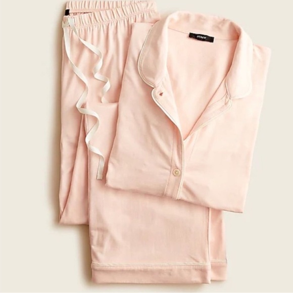 J. Crew Pink Peach Eco dreamiest long sleeve pajama set Medium - Picture 2 of 9
